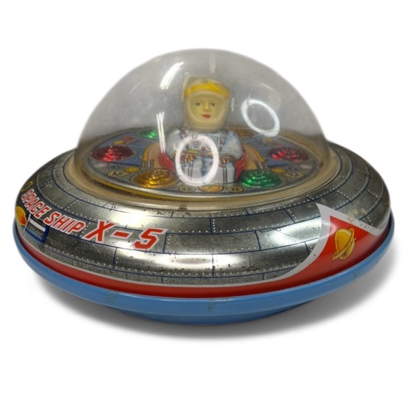 American Vintage Other - Rare Vintage 60s SPACE SHIP X-5 Tin And & Plastic Battery Operated Japan Toy